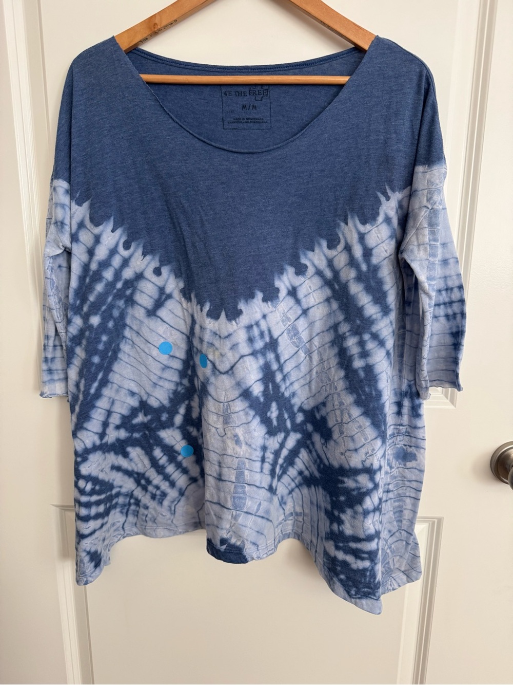 We The Free Blue Tie-Dye Scoop Neck Tunic